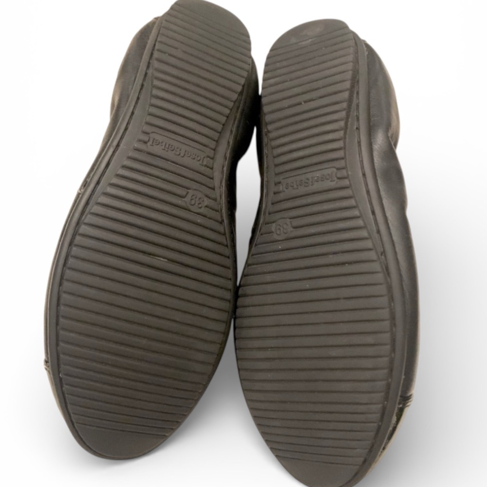 Josef Seibel Black Leather Ballet Flats With Rubber Bottom Size EU 39 US 8-8.5 - Picture 5 of 6